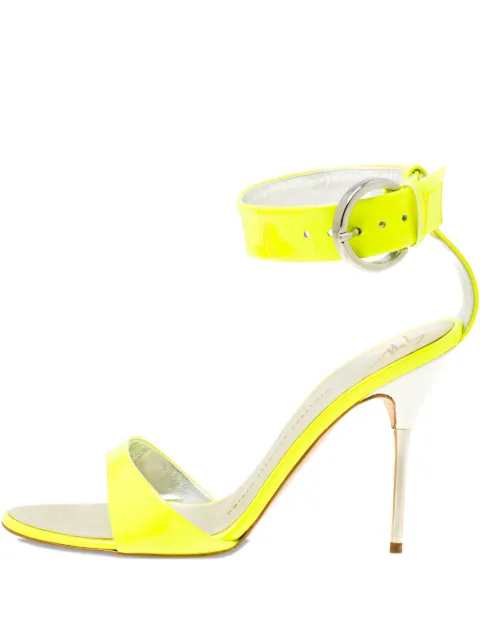 Giuseppe Zanotti Vintage 100mm leather heeled sandals Yellow 174371