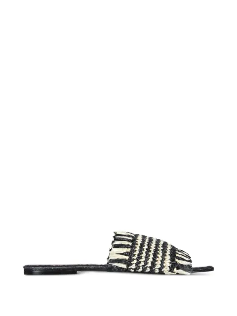 DE SIENA SHOES Tamires fringed woven sandals Black 144DS445O