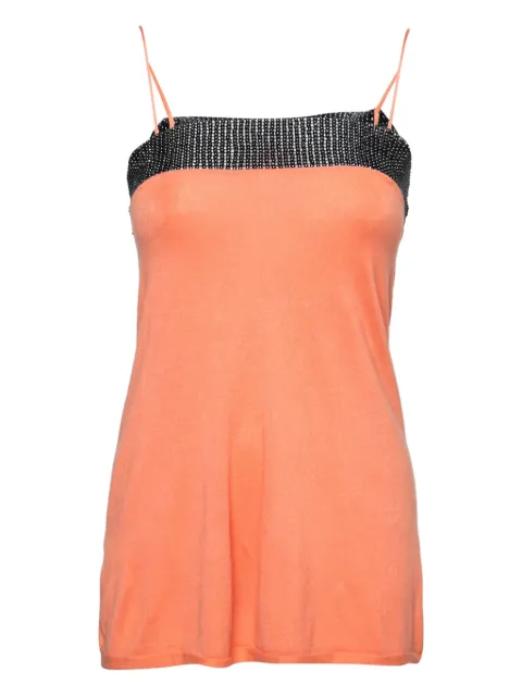 Emporio Armani Pre-Owned beaded-trim top Orange 682257
