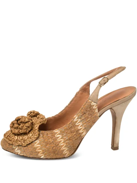 Dolce & Gabbana Pre-Owned 100mm floral-appliqué pumps Neutrals 405073