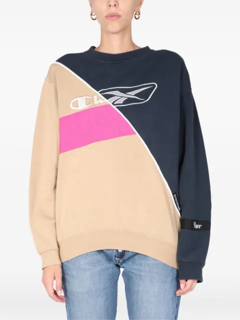 1/OFF colourblock logo sweatshirt Neutrals 12113192E