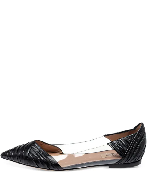 Valentino Garavani Pre-Owned leather draped flats Black 389998