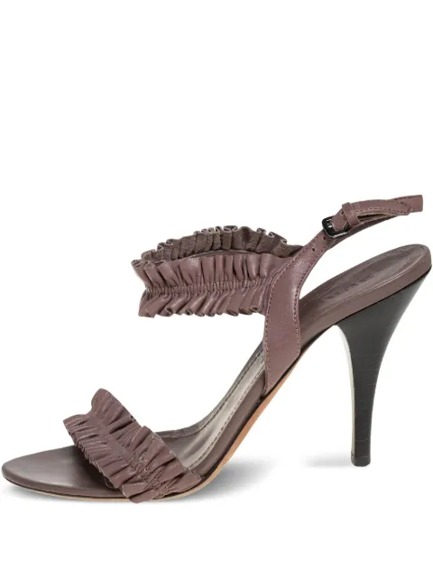 Burberry Pre-Owned leather ruffled sandals Brown 454092