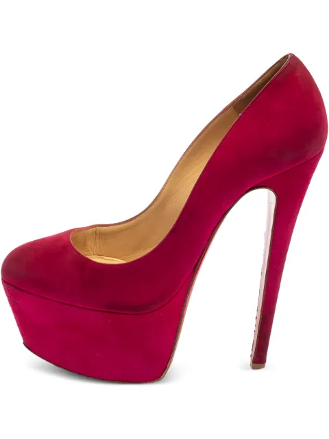 Christian Louboutin Pre-Owned suede platform pumps Red 385285