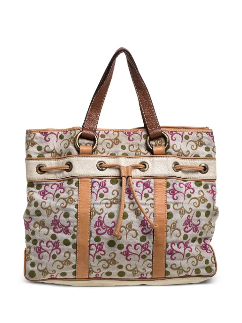 Carolina Herrera Vintage pre-owned embroidered tote bag Neutrals 387196