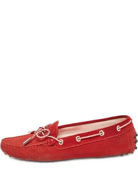 Tod's Vintage Pre-owned suede loafers Red 917272