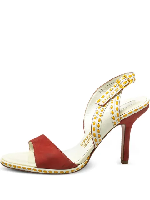 Ferragamo Pre-Owned panelled slingback sandals Neutrals 457215