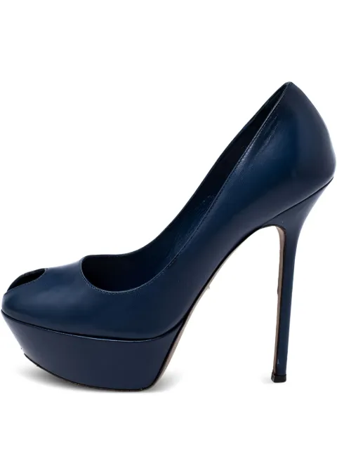 Sergio Rossi Vintage Pre-owned 135mm platform peep-toe pumps Blue 243332