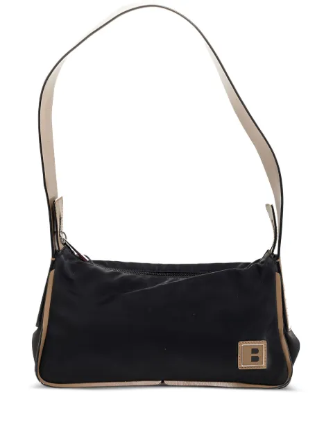 Bally Vintage leather trim shoulder bag Black 312203
