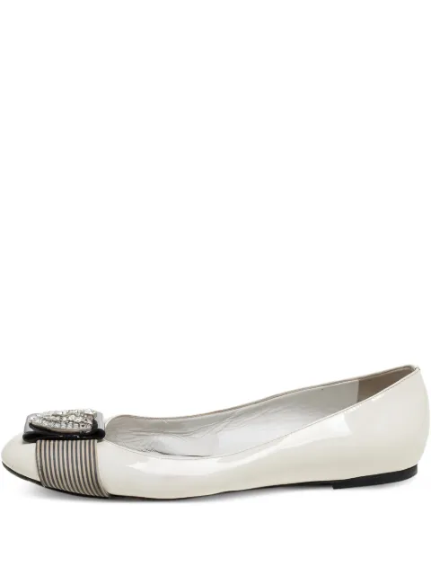 Giuseppe Zanotti Vintage pre-owned patent-leather ballet flats White 326218