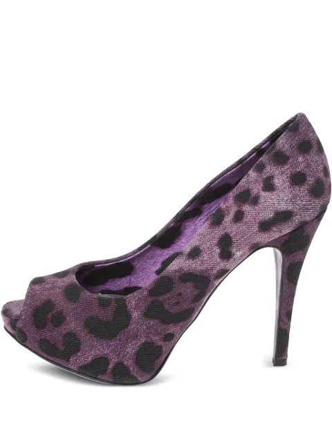 Dolce & Gabbana Pre-Owned 115mm leopard-print platform pumps Purple 325291
