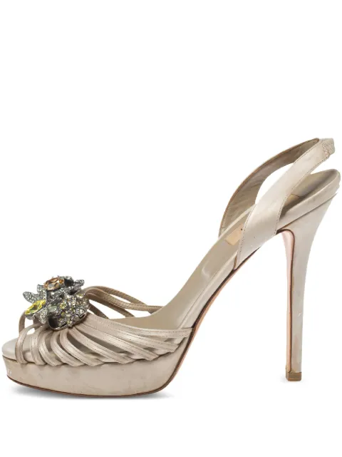 Valentino Garavani Pre-Owned 125mm leather sandals Neutrals 336817
