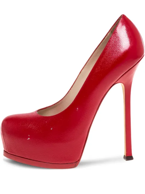 Saint Laurent Pre-Owned leather heeled pumps Red 330632