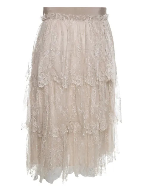 Valentino Garavani Pre-Owned lace midi skirt Neutrals 258164