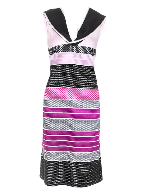 Missoni Pre-Owned striped draped-neckline dress Pink 252323