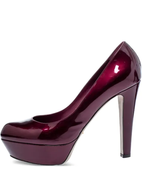 Sergio Rossi Vintage patent leather platform pumps Red 286361