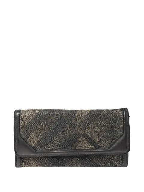 Burberry Pre-Owned leather check canvas wallet Grey 276575