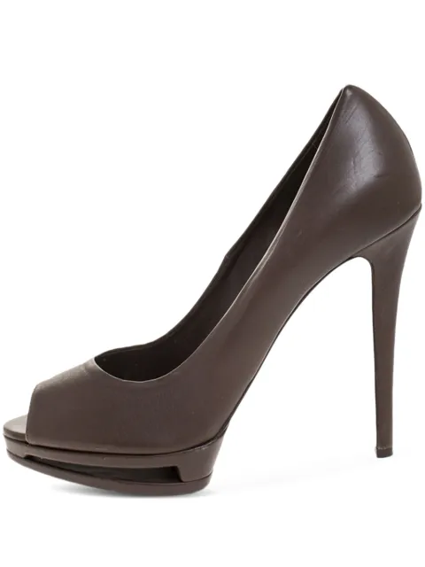 Le Silla leather heeled pumps Brown 268646