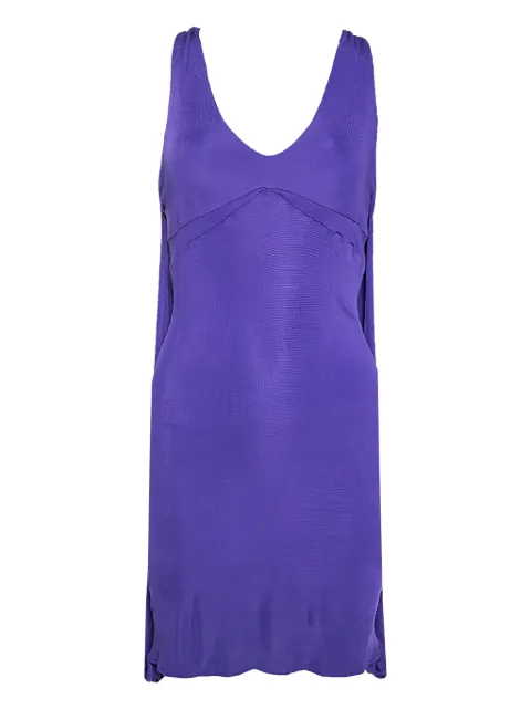 Just Cavalli Vintage plunging U-neck mini dress Purple 275370
