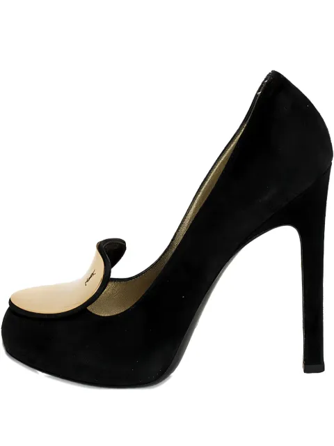 Saint Laurent Pre-Owned 125mm Catherine suede pumps Black 251662