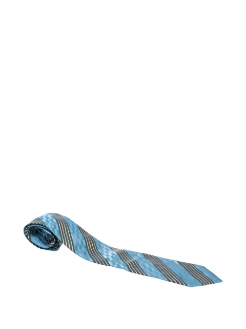 Ermenegildo Zegna Vintage diagonal-striped silk tie Blue 289409