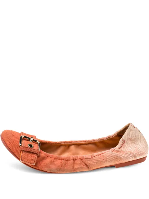 Louis Vuitton Pre-Owned Denim Buckle Ballet Flats Orange 217252