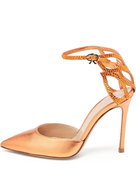 Gianvito Rossi 100mm Fleur pumps Orange 1131030