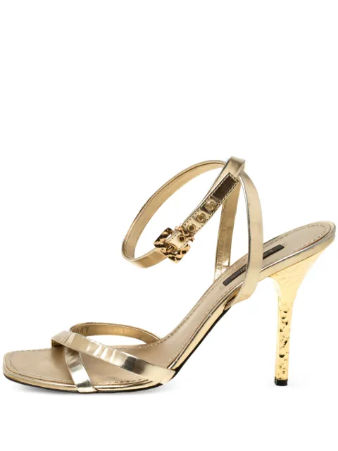Louis Vuitton Pre-Owned 105mm leather heeled sandals Gold 215114