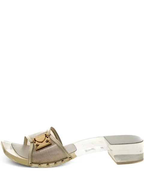 Louis Vuitton Pre-Owned transparent-heel leather sandals Neutrals 208608