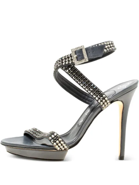 Gina 120mm crystal-embellished sandals Black 174322
