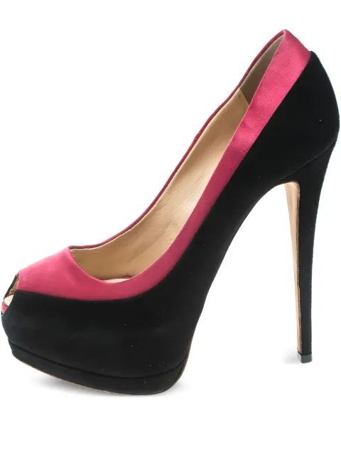 Giuseppe Zanotti Vintage 145mm suede satin pumps Black 166440