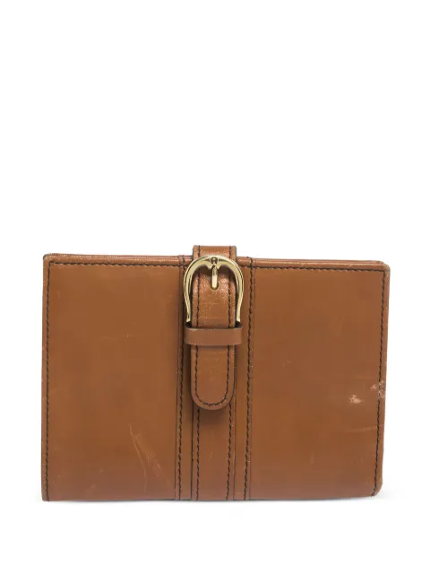 Aigner Vintage Leather Buckle Wallet Neutrals 299277