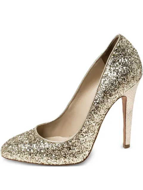 Jimmy Choo Pre-Owned 120mm glitter pumps Gold 235800