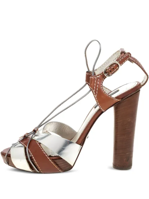 Dolce & Gabbana Pre-Owned 125mm leather platform sandals Brown 325911