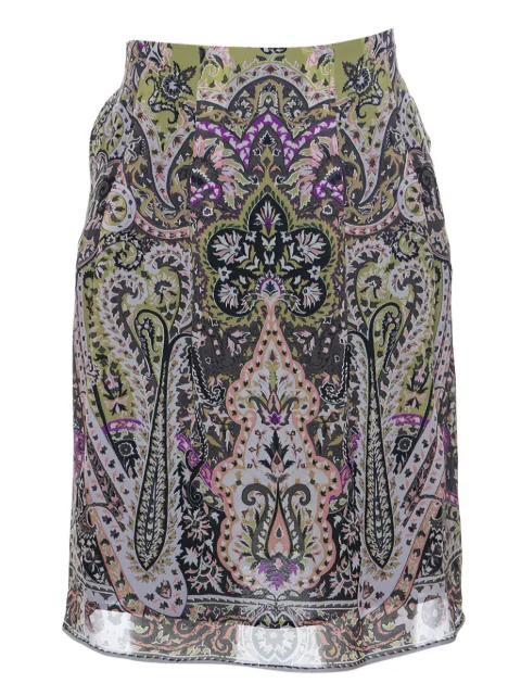 Etro Pre-Owned paisley-print silk skirt Purple 258860