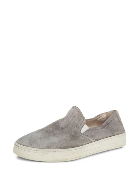 Prada Pre-Owned suede slip-on sneakers Grey 426177