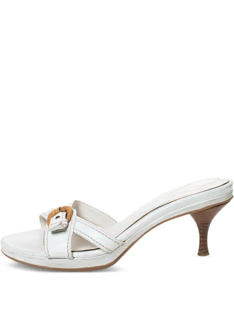 Sergio Rossi Vintage Pre-Owned 70mm leather heeled sandals White 296487