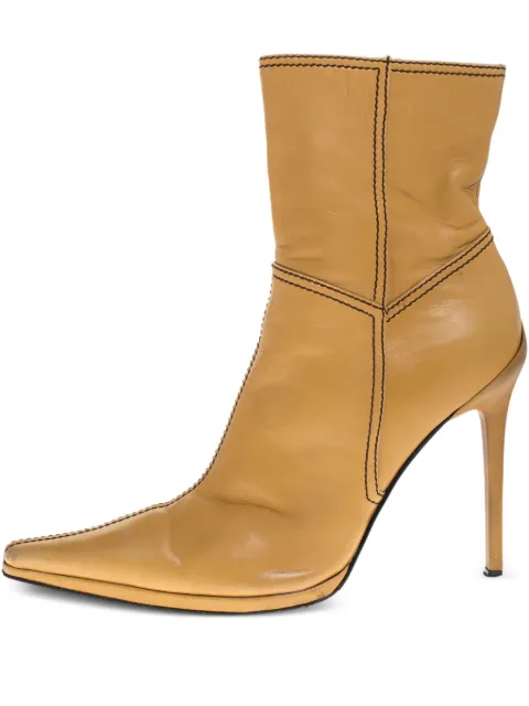 Casadei Vintage 105mm leather ankle boots Neutrals 275634
