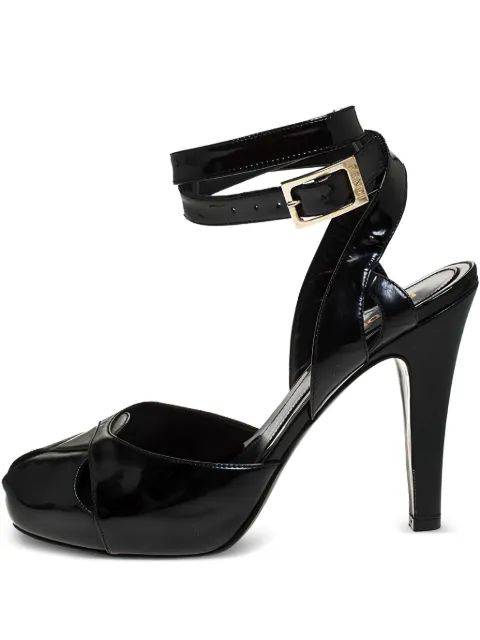 Fendi Pre-Owned 115mm leather heeled sandals Black 275516