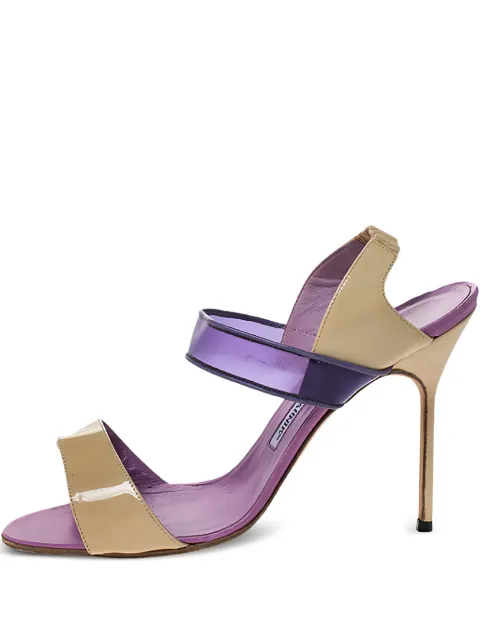 Manolo Blahnik pre-owned 110mm two-tone sandals Purple 286011