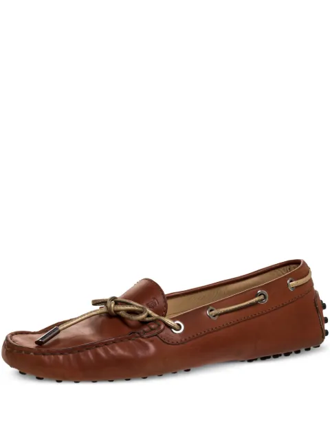 Tod's Vintage bow leather loafers Brown 315345