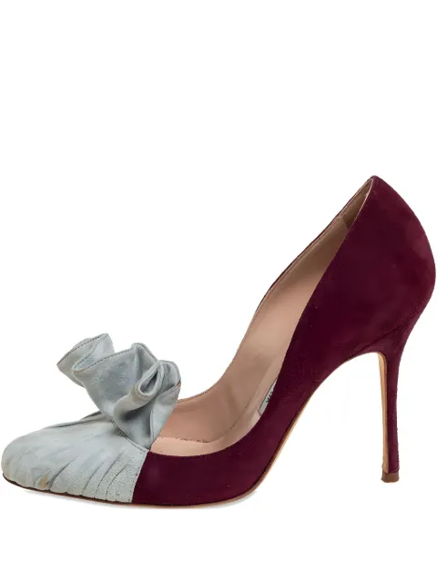 Manolo Blahnik suede heeled pumps Red 448536