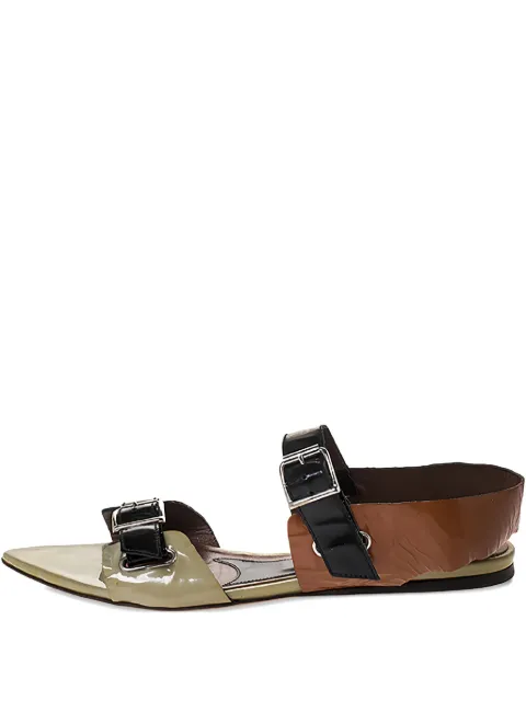 Marni Pre-Owned leather buckle sandals Brown 286028