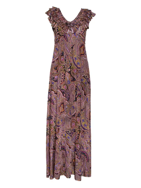 Etro Pre-Owned paisley-print ruffled dress Pink 312791