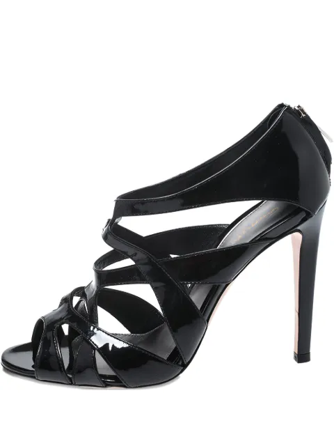 Gianvito Rossi 105mm patent-leather cage sandals Black 268114