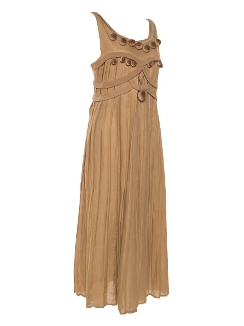 Bottega Veneta Pre-Owned pleated pom-pom dress Neutrals 241753