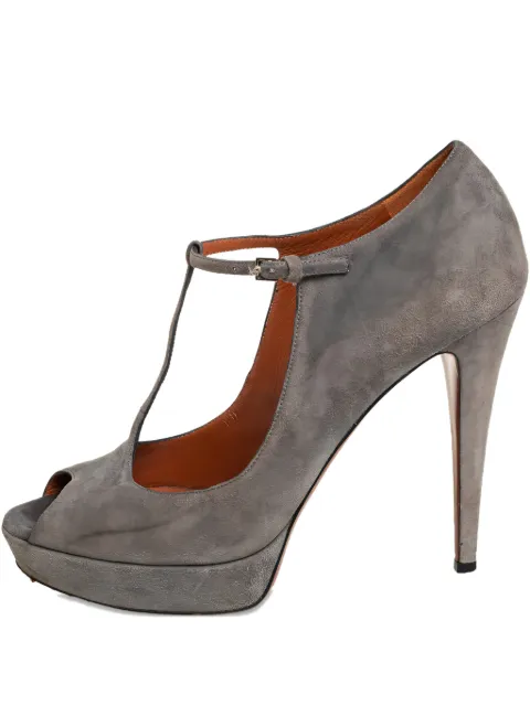 Gucci Pre-Owned platform peep-toe pumps Grey 416407