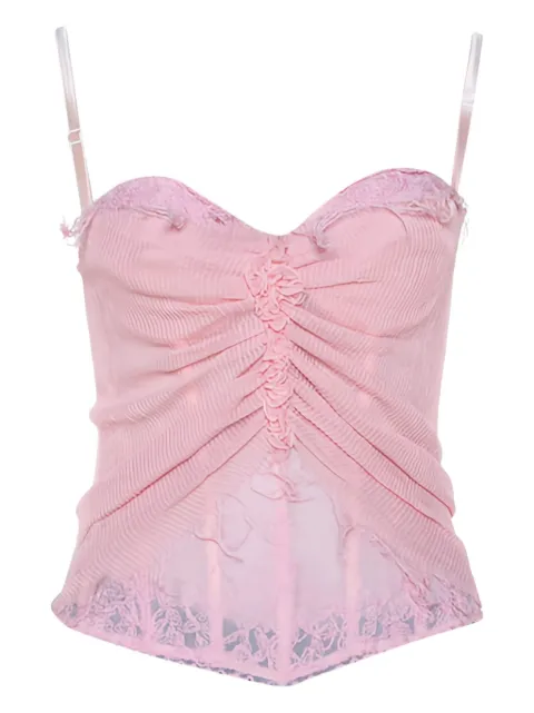 Ermanno Scervino Vintage pre-owned ruched lace top Pink 216500