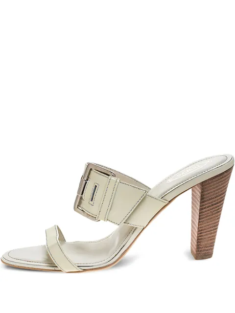 Tod's Vintage patent-leather buckle sandals White 272500