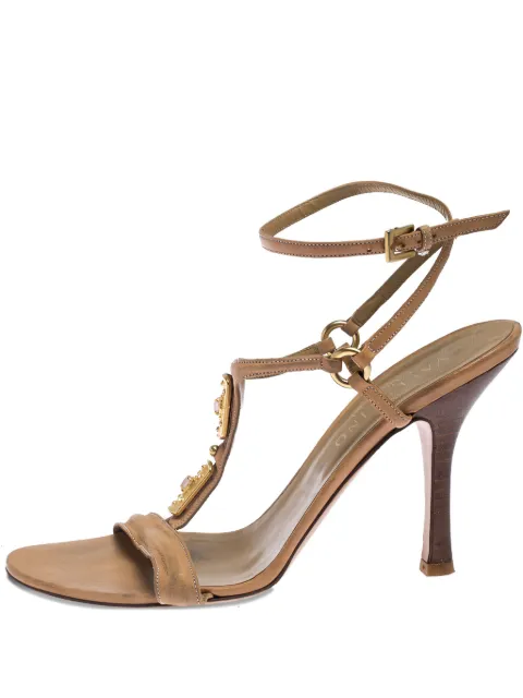 Valentino Garavani Pre-Owned 100mm Ellis leather sandals Neutrals 242095